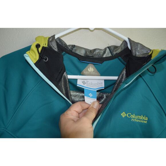 Columbia Women's Heat Feat Softshell Jacket Teal Omni Shield Titanium Size M - Picture 11 of 11